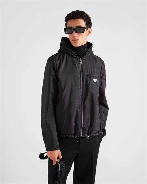 Black Reversible nappa and nylon blouson jacket 